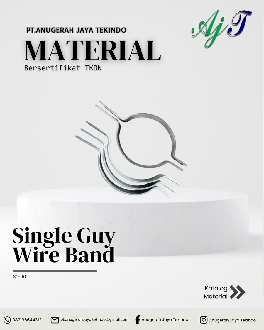 Single Guy Wire Band — 3" – 10" HDG