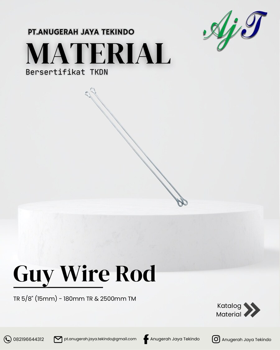 Guy Wire Rod — TR 5/8" (15mm) – 180mm TR & 2500mm TM